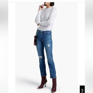 IRO Bonnie distressed mid-rise kick-flare jeans Sz 29